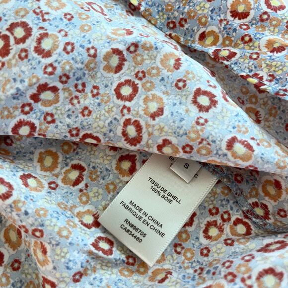 Rebecca Taylor Violet Fleur Silk Floral Print Long Sleeve Drop Waist Mini Dress - Picture 9 of 9